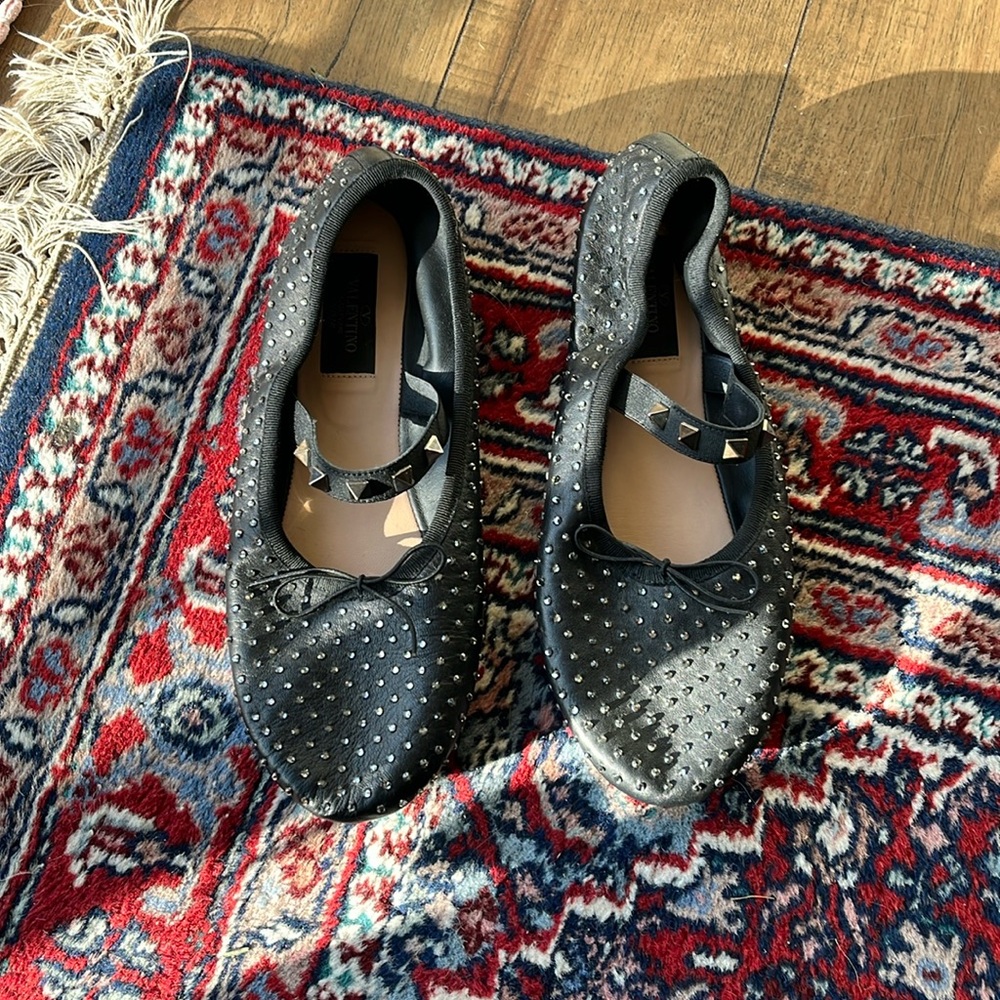 Valentino Rockstud ballerina flats